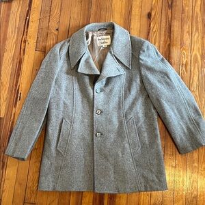 Vintage Classic New Generation by Grais Men's Gray Wool Pea Coat/Car Coat 44 REG